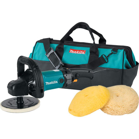 Makita 9237CX3 7" Variable Speed Polisher Sander 10 AMP 0-3200 RPM Polishing Kit