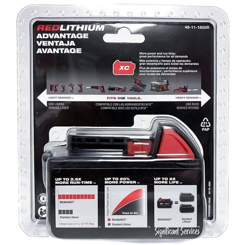 Milwaukee 48-11-1850R M18 18V REDLITHIUM Li-ion XC5.0Ah Grease...