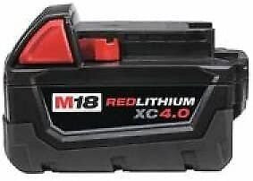 Milwaukee 48-59-1840 M18 RED LITHIUM XC 4.0 Ah Batteries (2) + 48-59-1812 M12...