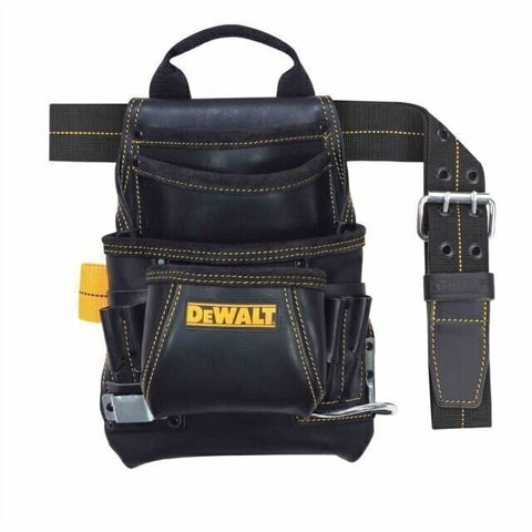 DEWALT DG5433 10 Pocket Heavy Duty Top Grain Leather Carpenter's Nail Tool Pouch