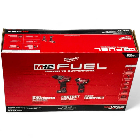 Milwaukee 3497-22 M12 12V FUEL Brushless Cordless Hammer Drill Impact Driver Kit