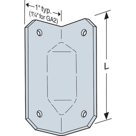 Simpson Strong-Tie GA1 Gusset Angle Connector 2-3/4 in Length for 6-10d Fasteners