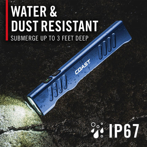 Coast 31102 Slayer LED Flashlight 1150 Lumen USB-C Rechargeable Spot/Flood Blue