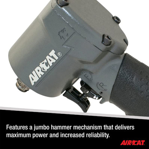 AIRCAT 1077-TH 3/8" Stubby Impact Wrench, 500 ft-lb Max Torque