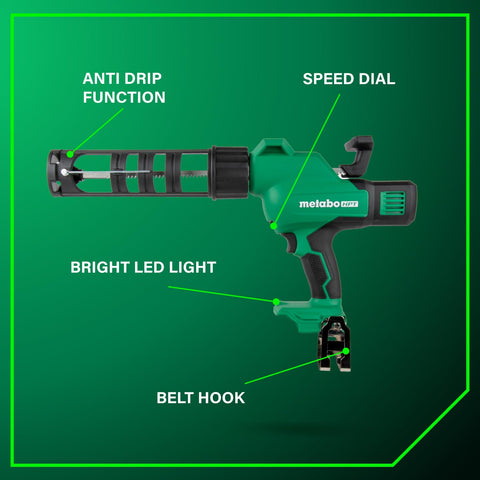 Metabo HPT AC18DAQ4M 18V MultiVolt Cordless High-Capacity Caulking Gun Tool Only