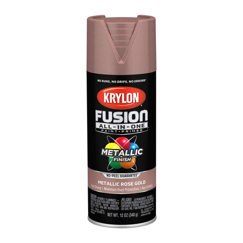 Krylon Fusion All-In-One Adhesive Spray Paint for Indoor/Outdoor Use, 12 oz, Rose Gold