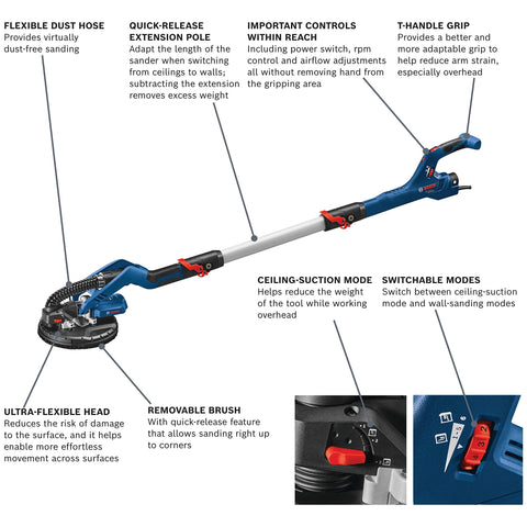 BOSCH GTR55-85 9 In. Drywall Sander Kit