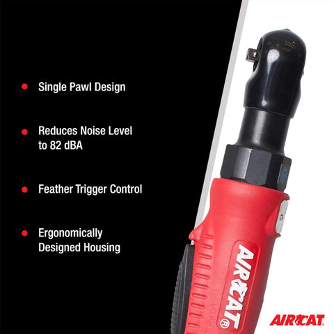 AIRCAT ACR801R 3/8-Inch Pneumatic Composite Ratchet 320 RPM 35 ft-lb Max Torque