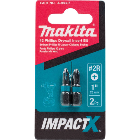 Makita A-98859 Impactx 2 Phillips Drywall 1? Insert Bit, 50 Pack, Bulk