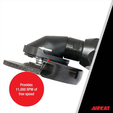 AIRCAT 6340-A 4-1/2" Pneumatic Angle Grinder 1.0 HP 11,000 RPM with Spindle Lock