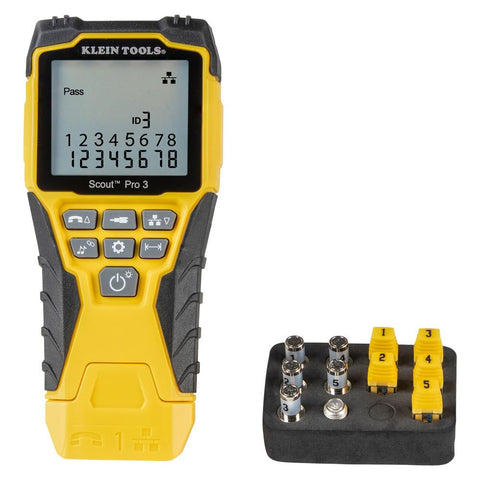 Klein Tools VDV501-851 Cable Tester Kit Scout Pro 3 Ethernet Data Coax Phone