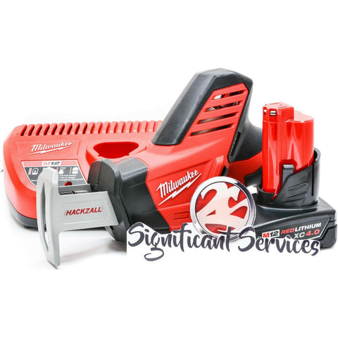 Milwaukee M12 12V 2420-20 Li-Ion Hackzall Reciprocating Saw 4.0 Ah Battery Kit