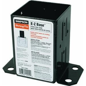 Simpson Strong-Tie FPBB44 E-Z Base Retrofit Post Base for 4x4 Black Powder-Coat, 3-Pack