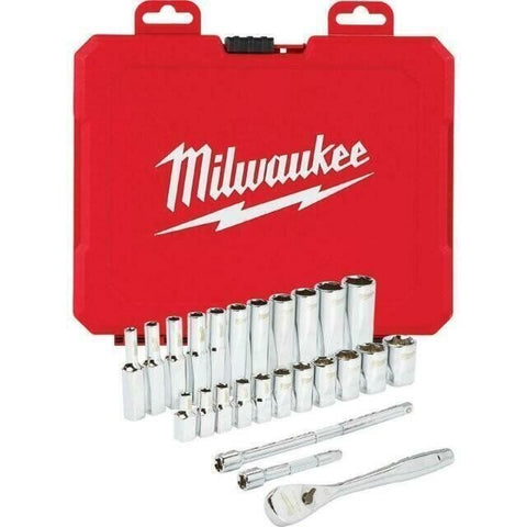 Milwaukee 48-22-9404 1/4" Drive 26pc SAE Ratchet & Socket Set