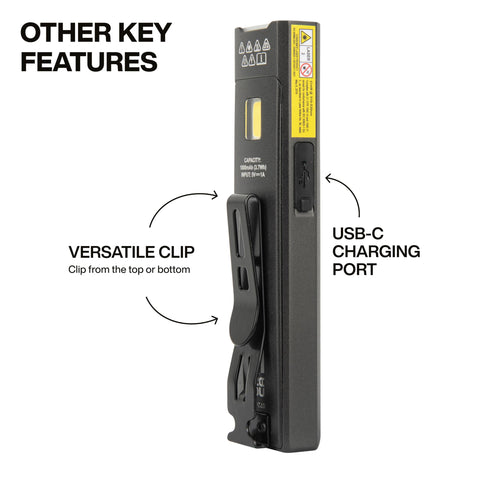 KLEIN TOOLS 56074 EDC Pocket Flashlight with Green Laser, Three Brightness Modes up to 1000 Lumens with Turbo Mode, Built-in Floodlight, Rechargeable