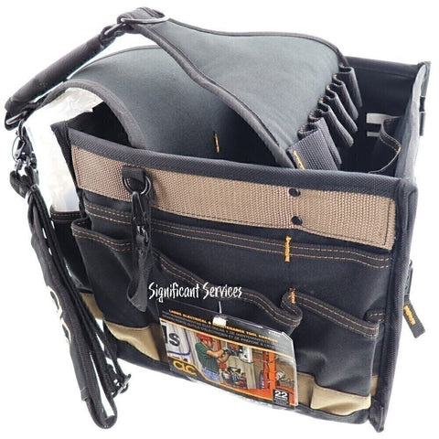 CLC Custom LeatherCraft 1528 Heavy Duty Electrical Tool Bag Carrier 23 Pocket