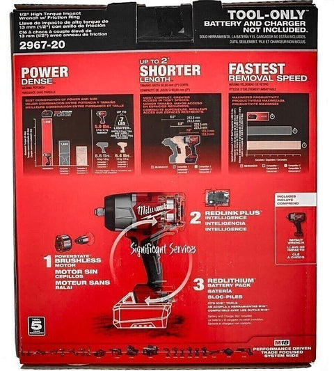 Milwaukee 2967-20 M18 FUEL 18V Li-Ion 1/2" High Torque Impact Wrench 1400 Ft Lbs