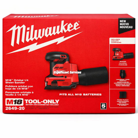 Milwaukee 2649-20 M18 18V Lithium-Ion Cordless 1/4 in. Orbital Sheet Sander