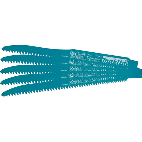 Makita 723081-A-5 8" Wood Cutting Reciprocating Saw Blades Progressive 5-Pack