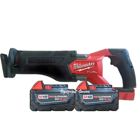 Milwaukee 2821-20 M18 FUEL Cordless Sawzall Reciprocating Saw 2 5.0 Ah Batteries