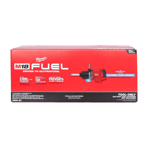 Milwaukee 2869-20 M18 FUEL 1" D-Handle Extended Anvil HTIW with ONE-KEY