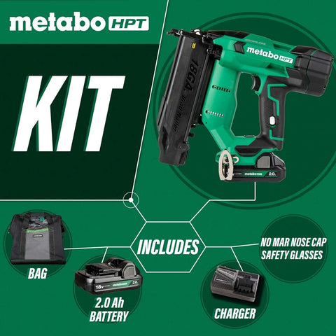 Metabo HPT NT1850DFTM 18V 2Ah Compact 18 Gauge Cordless Brad Nailer Ki