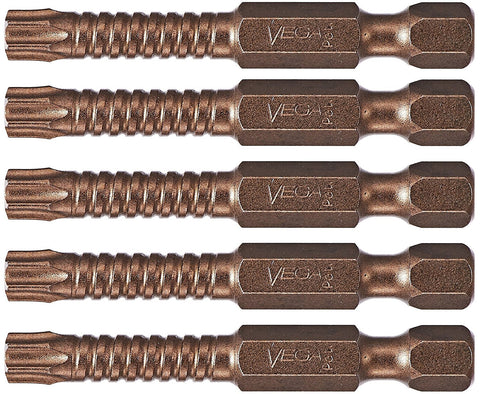 VEGA T20 TORX Impact Driver Bits. Impactech Professional Grade Impact Grade T-20 TORX 2" Bits. (Pack of 5) P150T20A-5