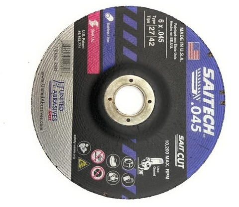United Abrasives 22082 6x.045x7/8 Saitech .045 Ceramic Cutting Wheel