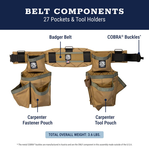 Badger Occidental Leather 461020 XL Sawdust Sage Carpenter Set
