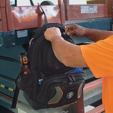 Klein Tools 55485 Tool Bag Backpack, Durable Electrician Backpack with 48 Pockets for Hand Tools