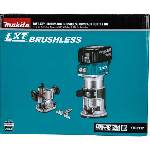 Makita XTR01T7 18V LXT Lithium-Ion Brushless Cordless Compact Router Kit