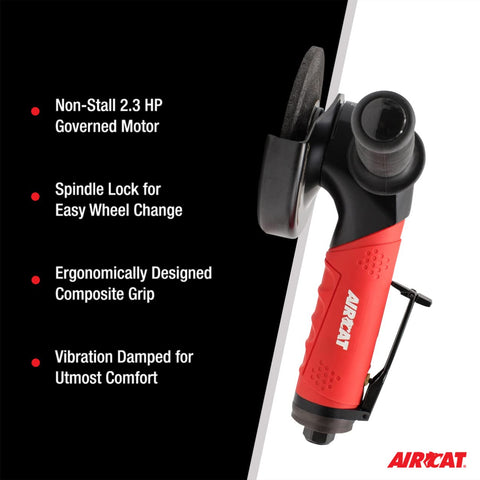 AIRCAT 6380 5" Heavy Duty Pneumatic Angle Grinder 2.3 HP 12,000 RPM Power Tool