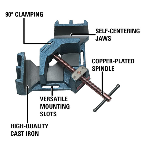 Wilton AC-326 Miter Clamp, 4-3/8" Miter Capacity, 2-3/8" Jaw Height, 4-1/8"