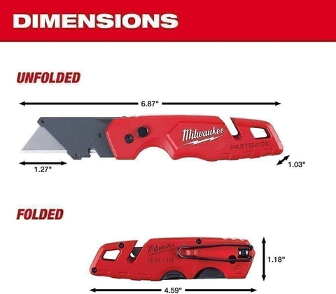 MILWAUKEE'S Folding Utility Knife,6-7/8" L (48221502)