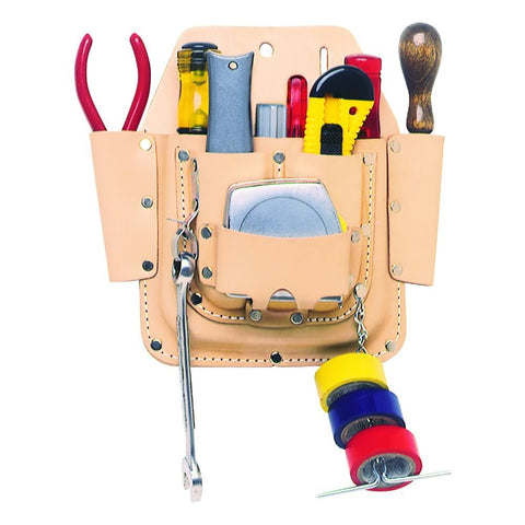 CLC Custom Leathercraft W438 Maintenance Tool Pouch, Heavy Duty, 6-Pocket , Tan