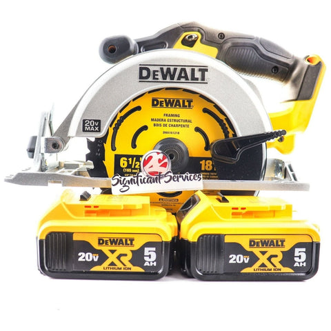 DeWALT DCS391B 20V MAX Cordless Lithium-Ion 6 1/2" Circular Saw 5.0 AH Batteries