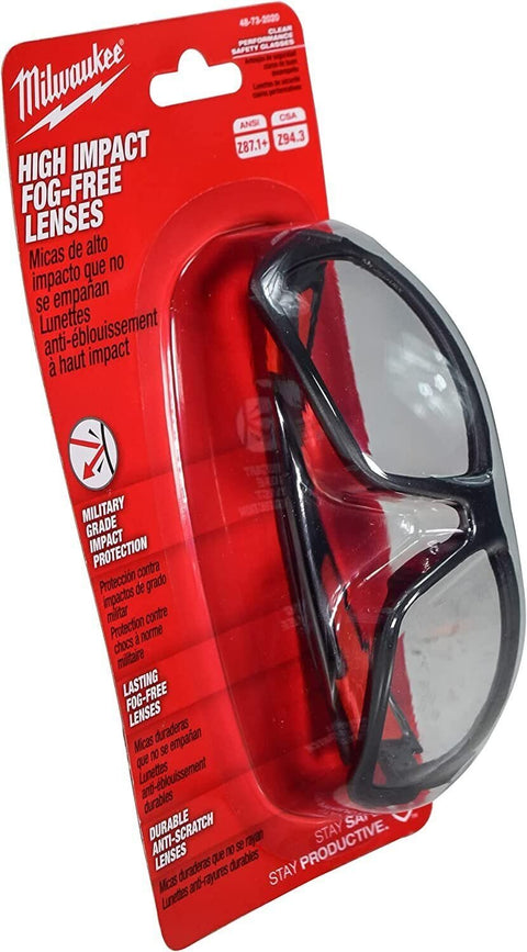 Milwaukee 48-73-2020 Clear Lens High Performance Safety Glasses (2 Pack)