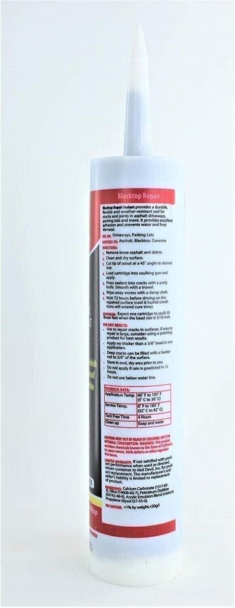 Red Devil RDVL637 Asphalt Crack Filler Sealant 10.1 oz Black Acrylic Driveway
