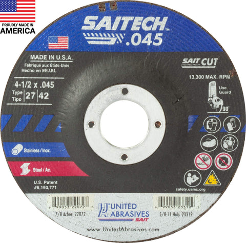 United Abrasives-SAIT 22072 Saitech� High Performance Cut-Off Wheels (Type 27/