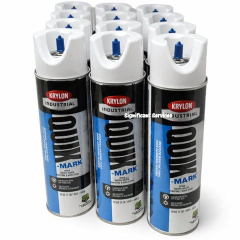 Krylon Industrial Brilliant White Inverted Marking Paint S03901 20oz 12PK