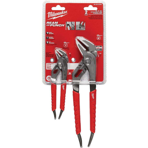 Milwaukee 48-22-6330 6" & 10" Comfort Grip Straight-Jaw Pliers Set