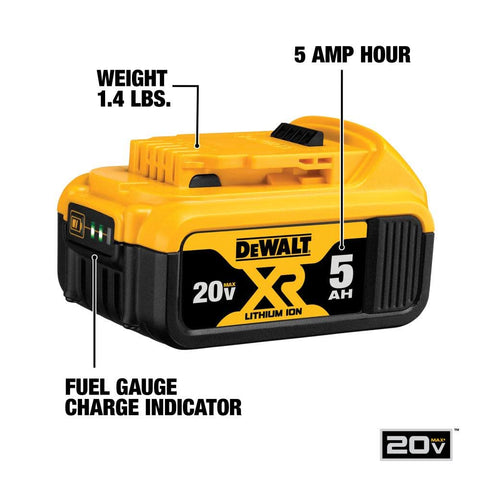 Dewalt Max Battery And Charger Kit With Bag Dcb205 20V