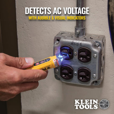 Klein Tools NCVT-5A Voltage Tester, Non-Contact Dual Range Voltage Tester Pen with Integrated Laser Pointer and Visual and Audible Alerts