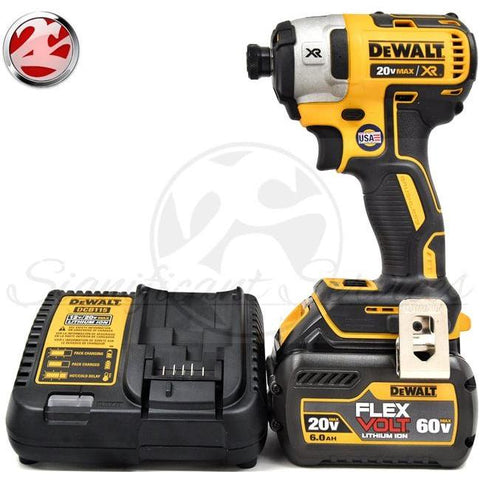 DEWALT DCF887 20V Li-Ion Brushless 3 Speed 1/4 FLEXVOLT 6.0 Ah Impact Driver Kit
