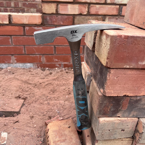 OX Tools OX-P082424 24oz Brick Hammer Forged Steel Head Non-Slip Grip Handle
