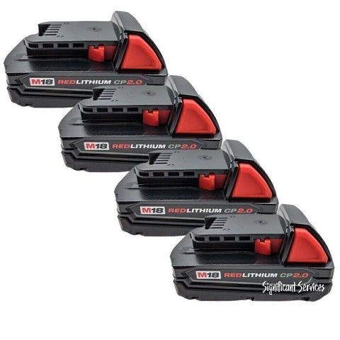 Milwaukee 48-11-1820 REDLITHIUM M18 2.0 Compact Battery Pack (4 Pack)