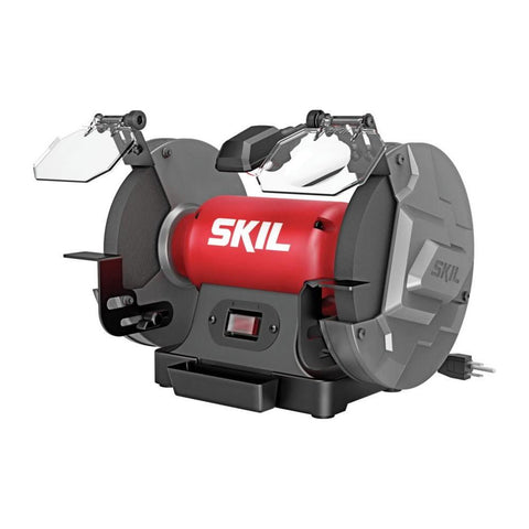 SKIL BI9502-00 3.0 Amp 8 In. Bench Grinder with Built-in Cooling Tray & LED Work