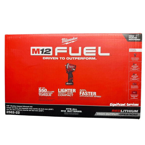 Milwaukee 2562-22 M12 FUEL 3/8" Stubby Cordless Impact Wrench Kit 12V