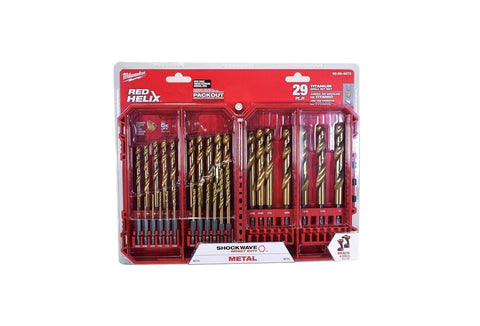 Milwaukee 48-89-4672 SHOCKWAVE 29PC Impact Duty RED HELIX Titanium Drill Bit Set