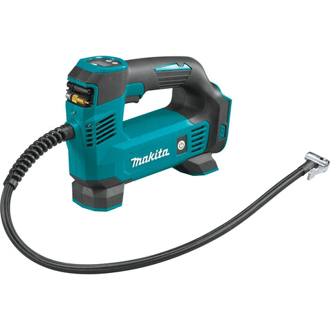 Makita DMP180ZX 18V LXT� Lithium-Ion Cordless Inflator, Battery Powered, Tool Only(battery and charger not included);Presta valve adapter;Sports ball needle;Tapered adapter, Teal